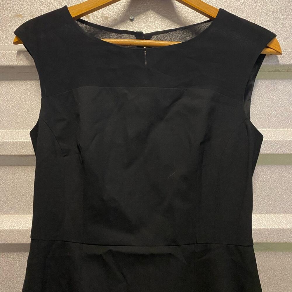 Banana Republic black silk and wool fitted sheath mini dress
